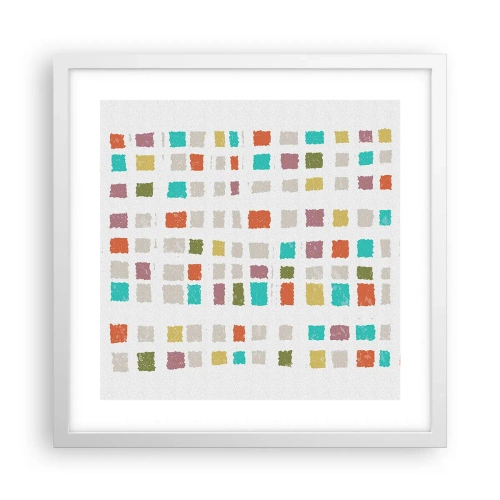 Poster in einem weißen Rahmen - Unbekanntes Spiel - 40x40 cm