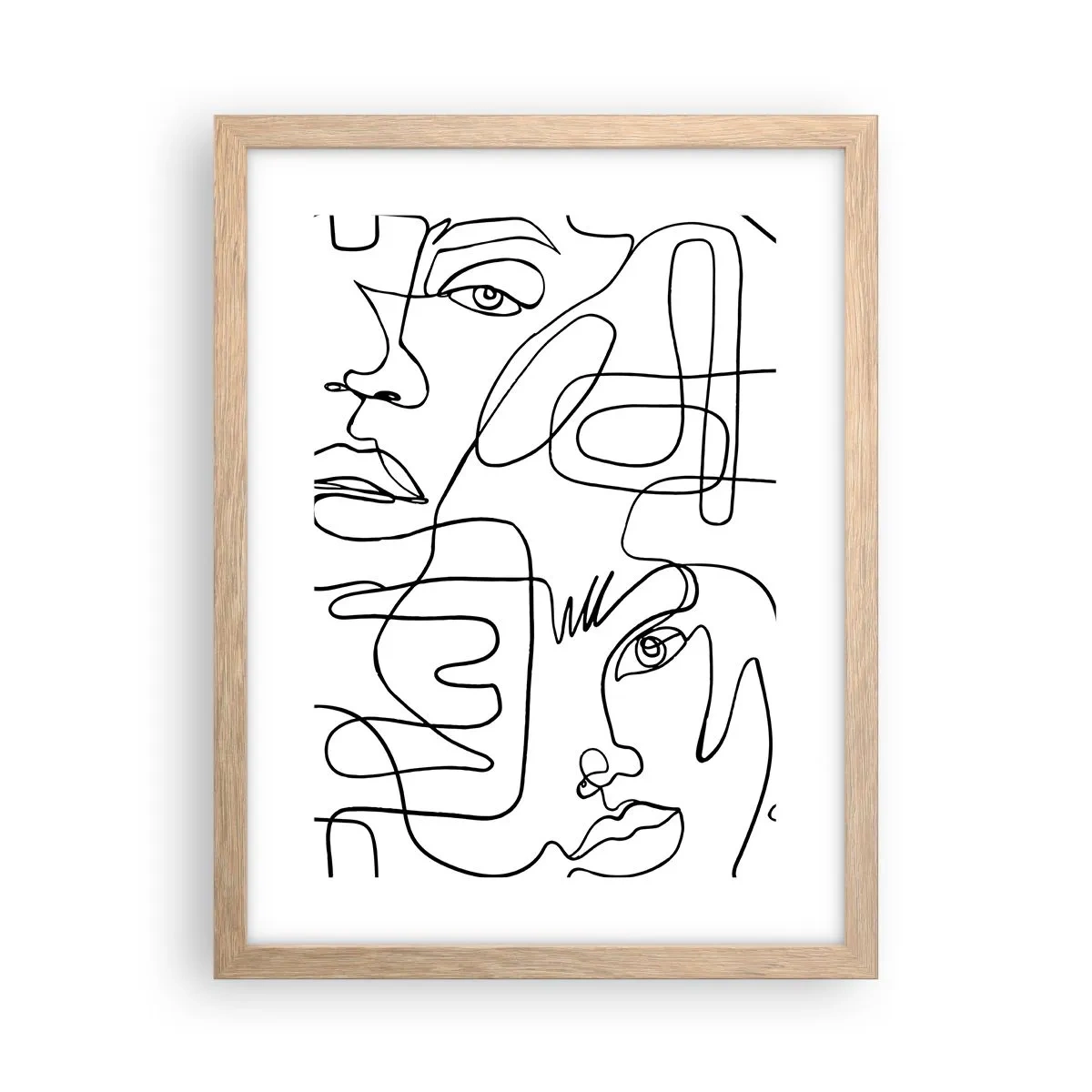 Poster in einem Rahmen aus heller Eiche - In verworrenen Gefühlen - 30x40 cm