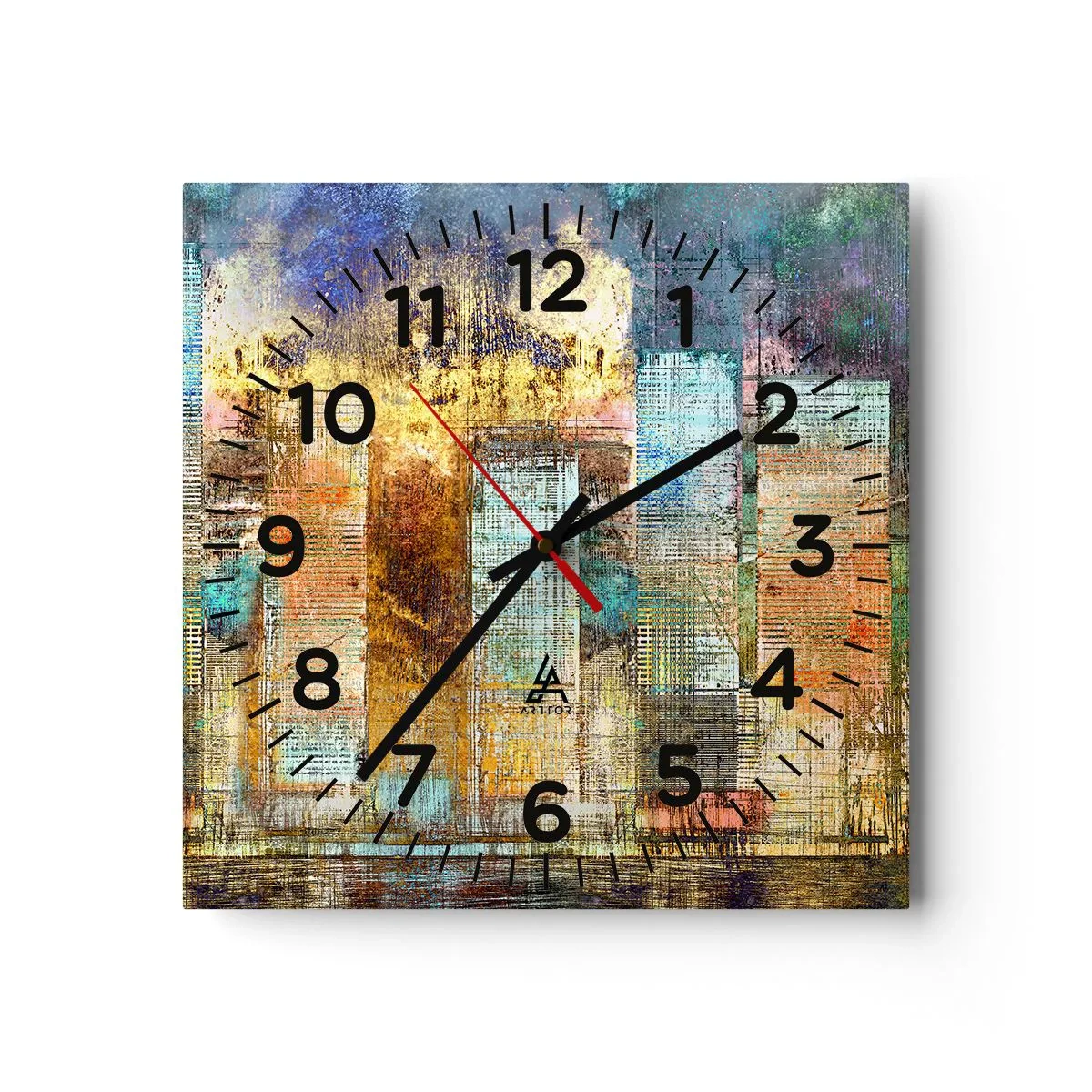 Wanduhr - Glasuhr - Sonnige Metropole - 40x40 cm