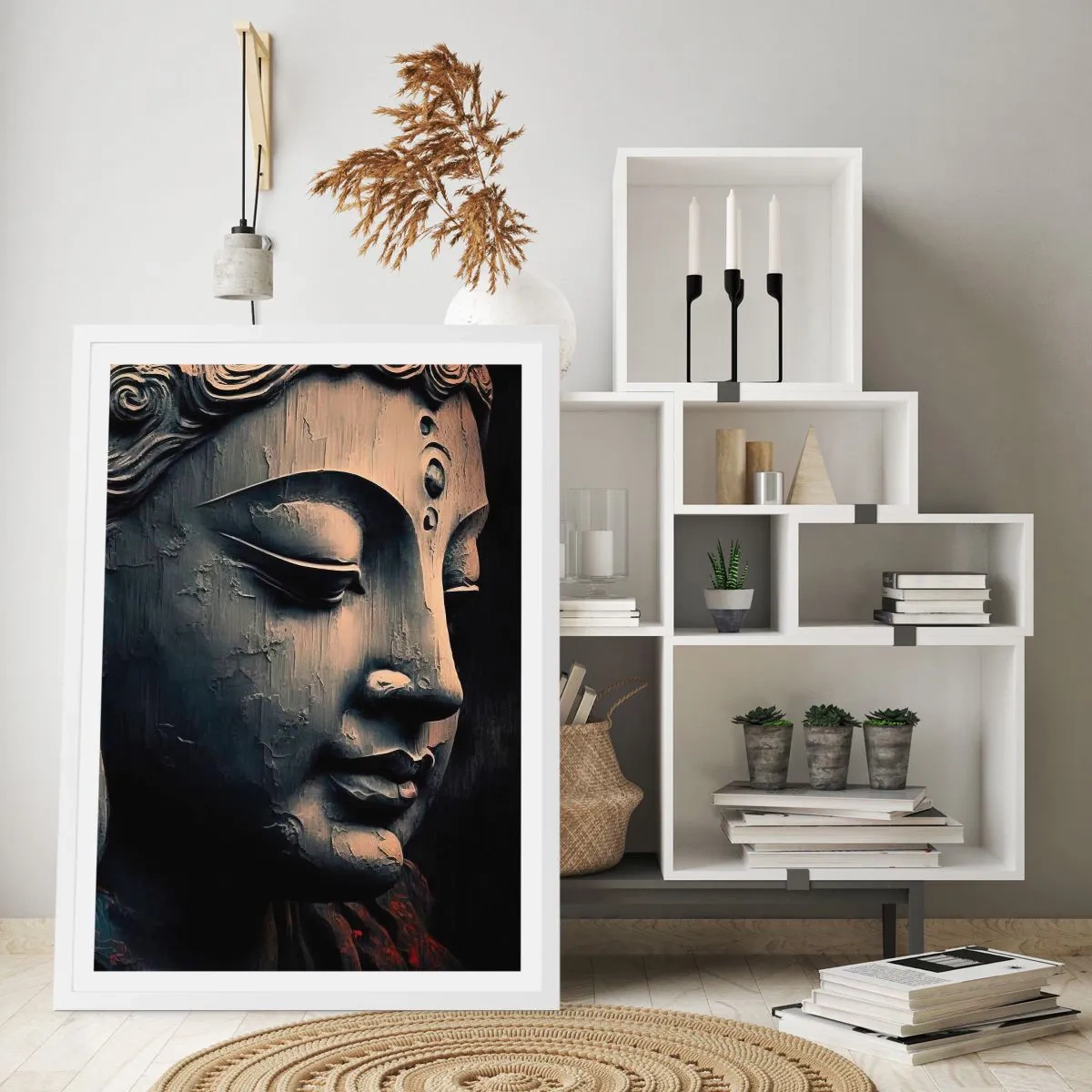 Poster in einem weißen Rahmen - Im Einklang mit der Welt - 30x40 cm