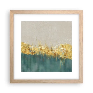 Poster in einem Rahmen aus heller Eiche - Goldener Rand - 30x30 cm