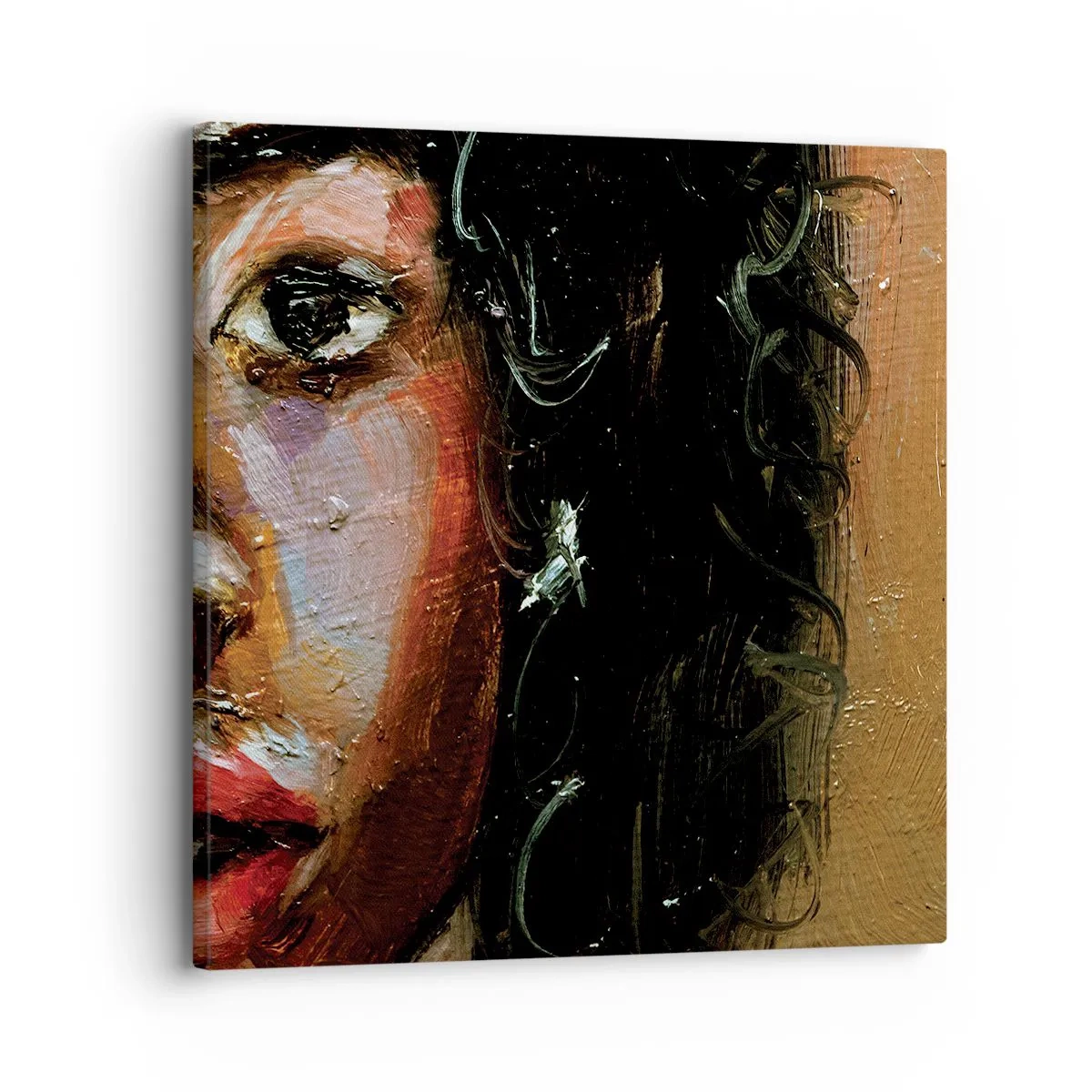 Bild auf Leinwand - Leinwandbild - Schwarz und Glanz - 30x30 cm