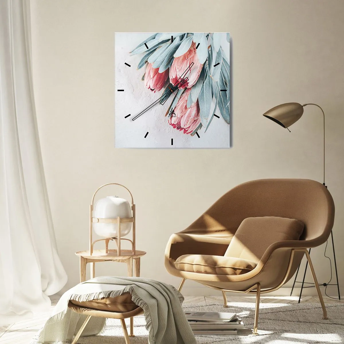 Wanduhr - Glasuhr - Schämen sich für ihre eigene Schönheit - 30x30 cm