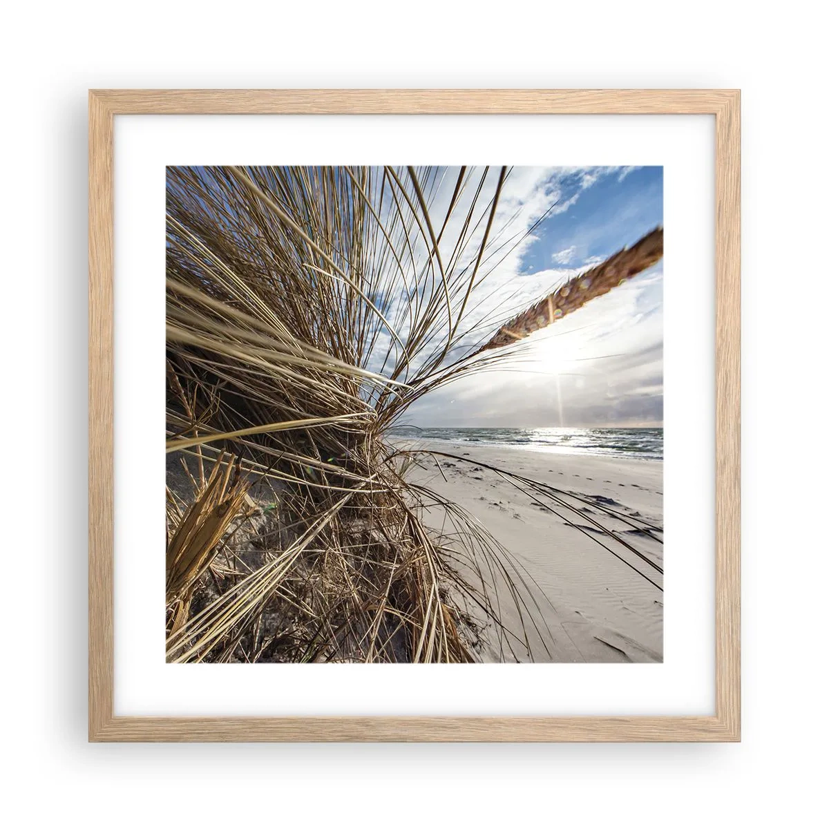 Poster in einem Rahmen aus heller Eiche - Ein Treffen der Elemente der Natur - 40x40 cm