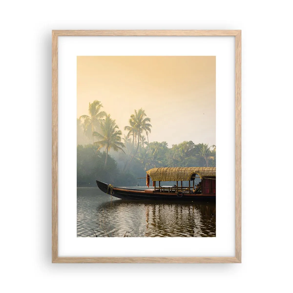 Poster in einem Rahmen aus heller Eiche - Haus am Fluss - 40x50 cm