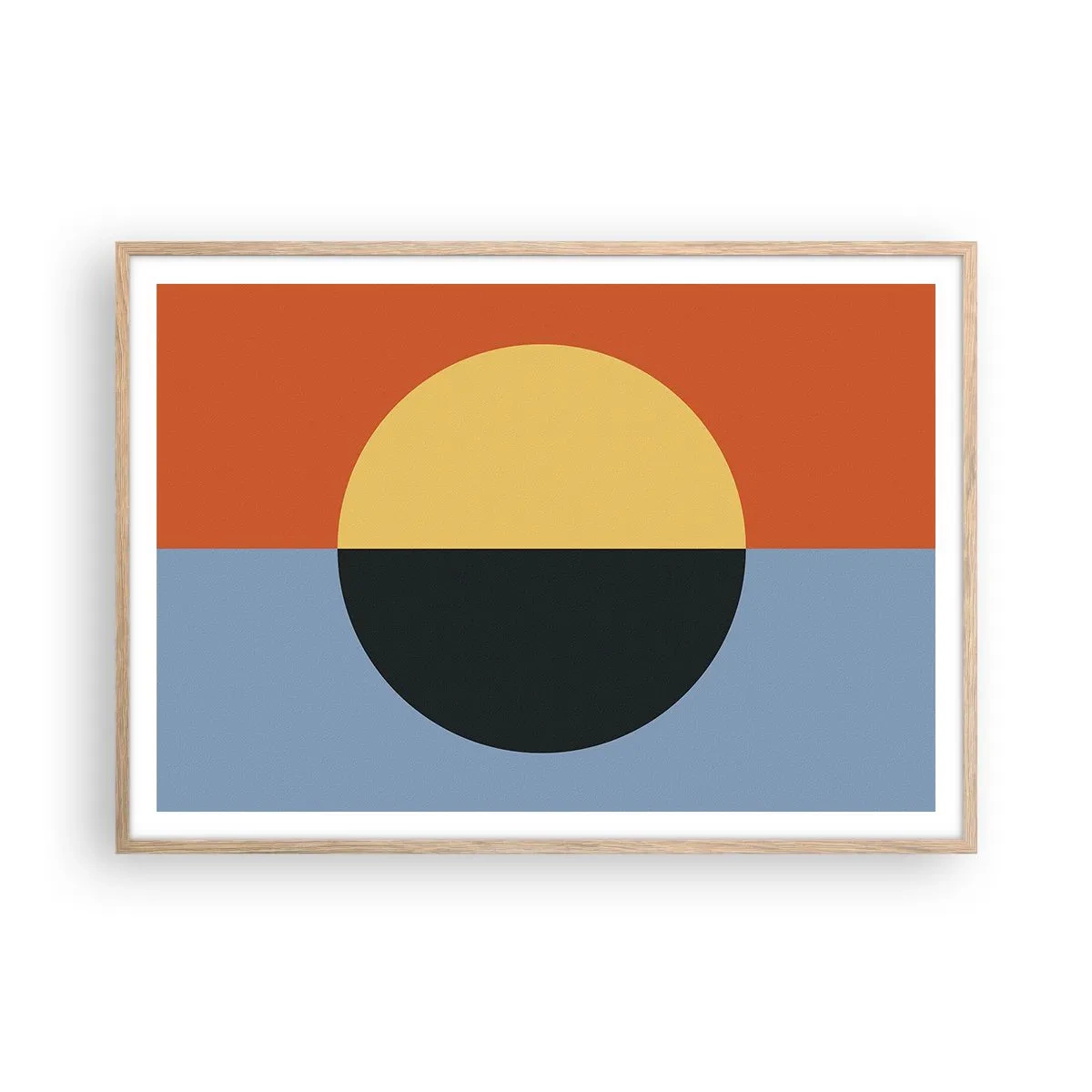 Poster in einem Rahmen aus heller Eiche - Eine Komposition aus Wärme und Kühle - 100x70 cm