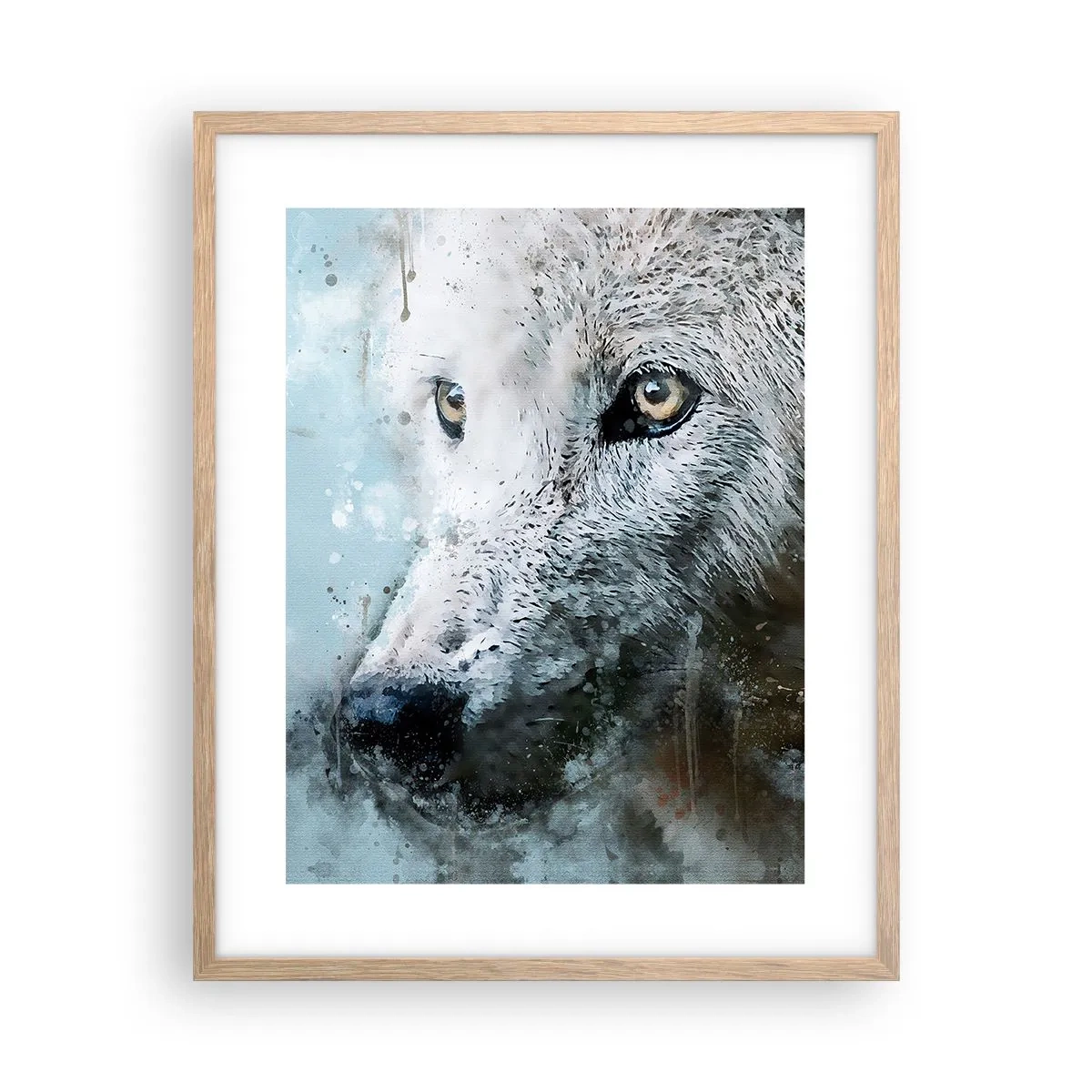 Poster in einem Rahmen aus heller Eiche - Lerne die Wolfsseele kennen - 40x50 cm