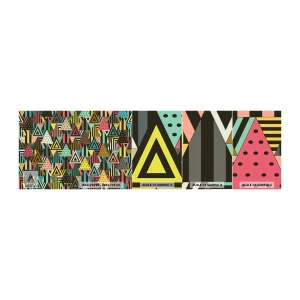 Fototapeten Muster Selbstklebend Deluxe Sticker - Im Rhythmus auf drei - Abstraktion, Stück, Dreiecke - 100x30 cm