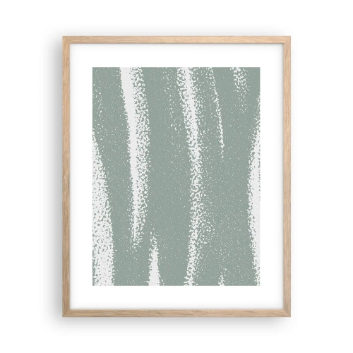 Poster in einem Rahmen aus heller Eiche - Abstraktion im Winterklima - 40x50 cm