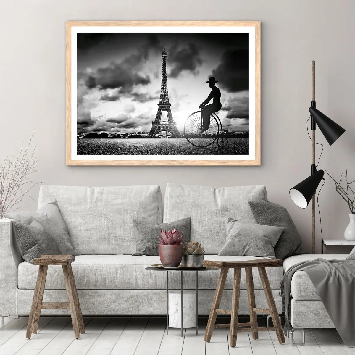 Poster in einem Rahmen aus heller Eiche - Sehnsucht nach Belle Epoque - 50x40 cm