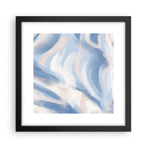 Poster in einem schwarzem Rahmen - Blaue Wellen - 30x30 cm