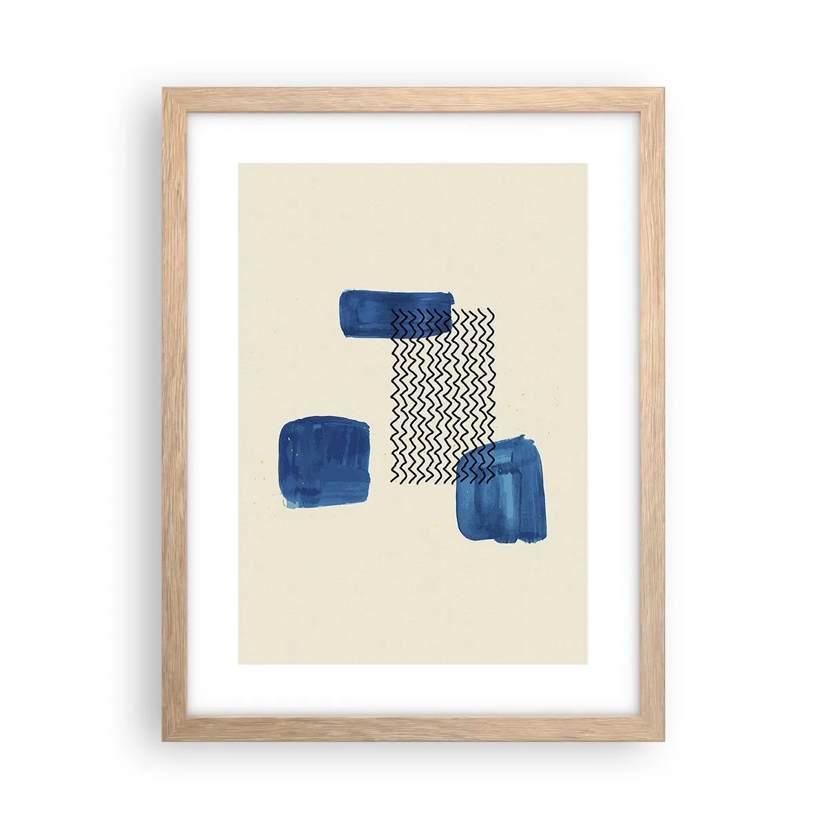 Poster in einem Rahmen aus heller Eiche - Ein abstraktes Quartett - 30x40 cm