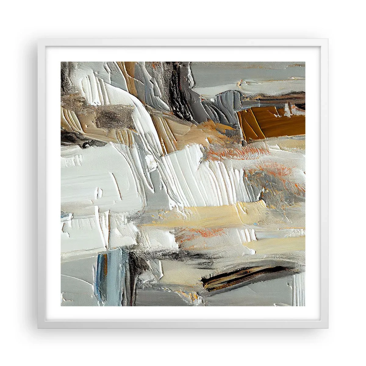 Poster in einem weißen Rahmen - Bunte Schichten - 60x60 cm
