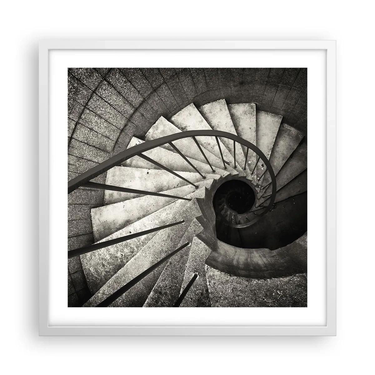 Poster in einem weißen Rahmen - Treppe hoch, Treppe runter - 50x50 cm