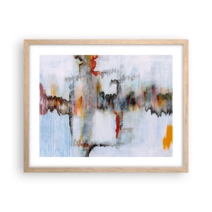 Poster in einem Rahmen aus heller Eiche - Ein Stock auf dem Wasser - 50x40 cm