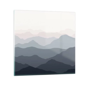 Glasbild - Bild auf glas - Wellen der Berge - 40x40 cm