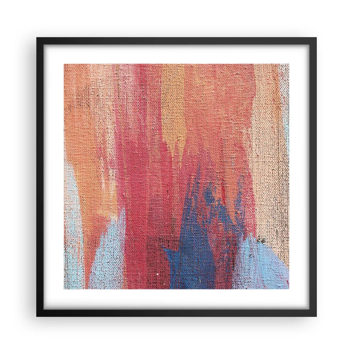 Poster in einem schwarzem Rahmen - Renne den Regenbogen hinunter - 50x50 cm