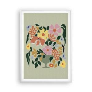 Poster in einem weißen Rahmen - Strauß voller Leben - 70x100 cm
