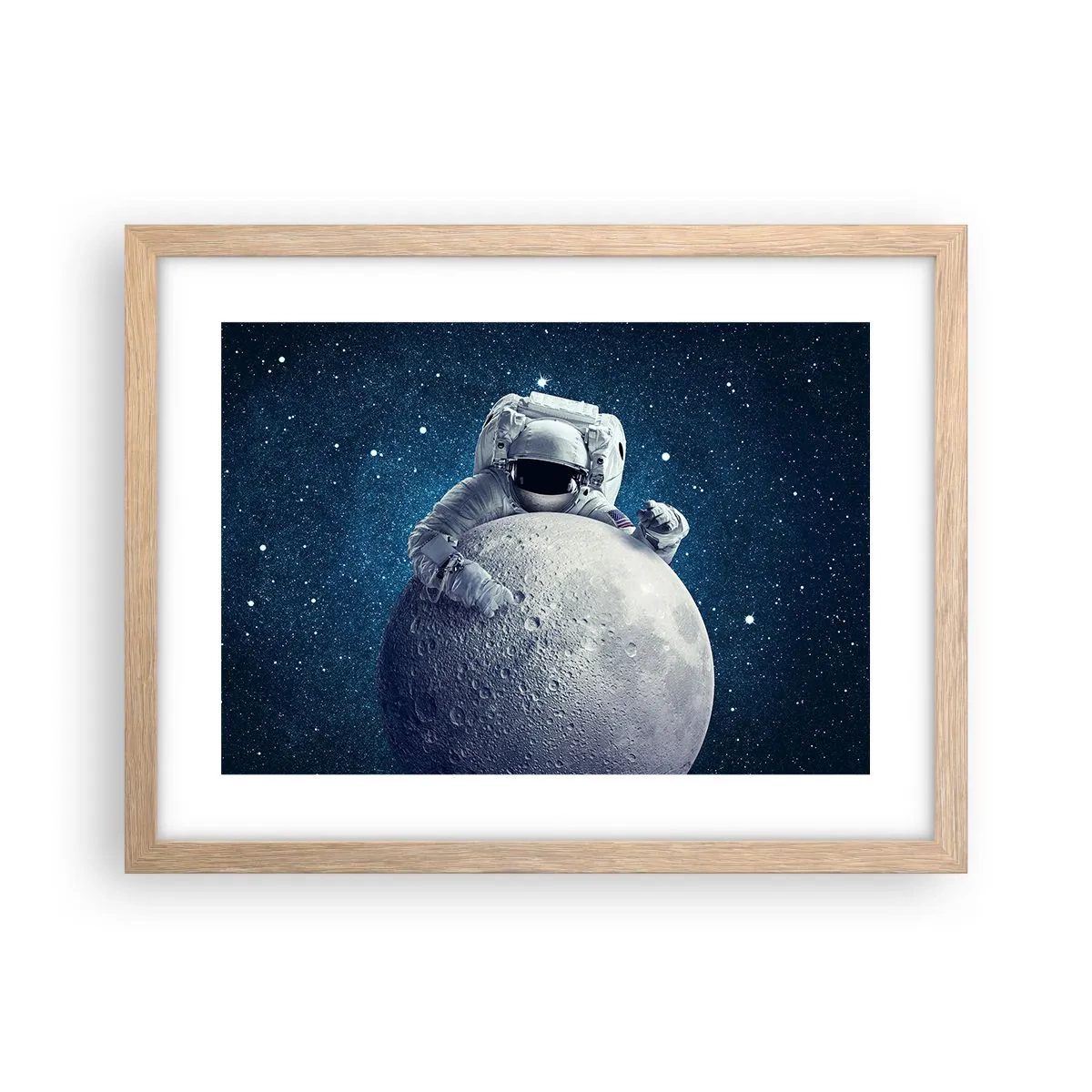Poster in einem Rahmen aus heller Eiche - Weltraumjoker - 40x30 cm