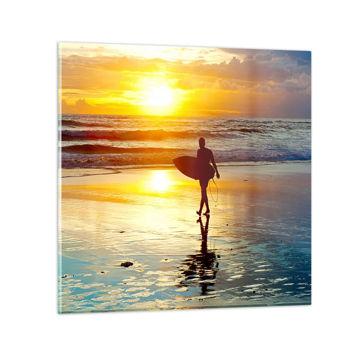 Glasbild - Bild auf glas - Die Rückkehr des Kriegers - 70x70 cm