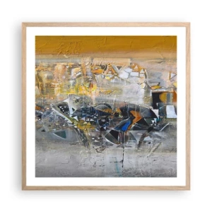 Poster in einem Rahmen aus heller Eiche - Alles wird gut - 60x60 cm