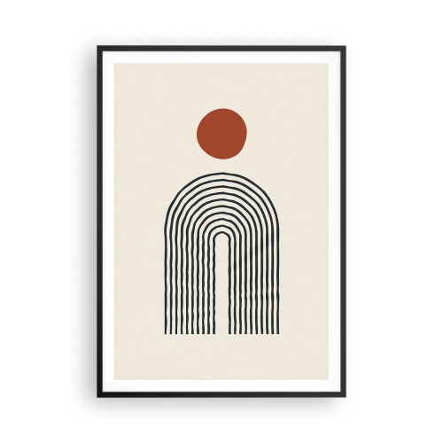 Poster in einem schwarzem Rahmen - Magnetismus von Formen und Farben - 70x100 cm