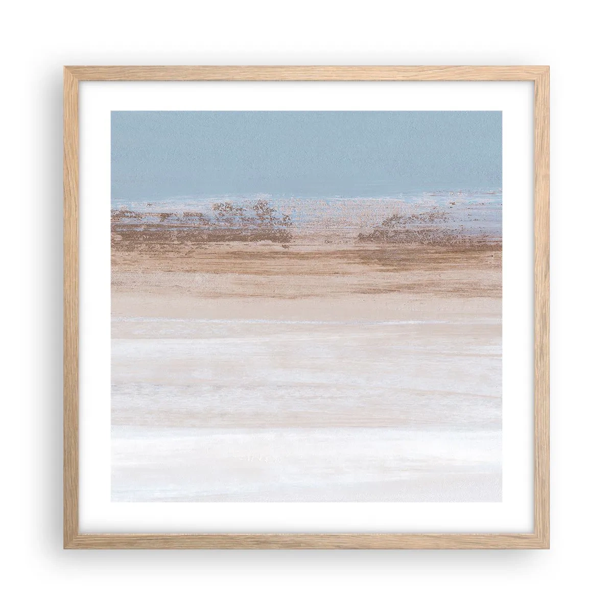 Poster in einem Rahmen aus heller Eiche - Mehrdeutige Landschaft - 50x50 cm
