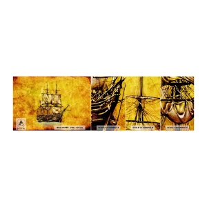 Fototapeten Muster Selbstklebend Deluxe Sticker - Richtung Tortuga! - Nautisch, Seeschiff, Segelschiff - 100x30 cm