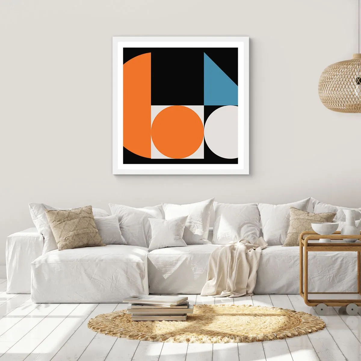 Poster in einem weißen Rahmen - Bebilderte Anordnung - 60x60 cm