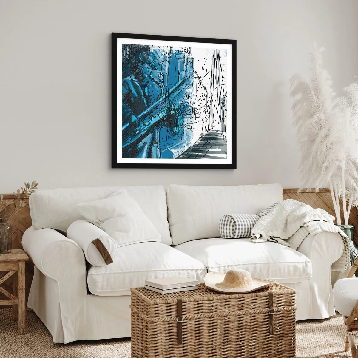Poster in einem schwarzem Rahmen - Urbane Rhapsodie - 30x30 cm