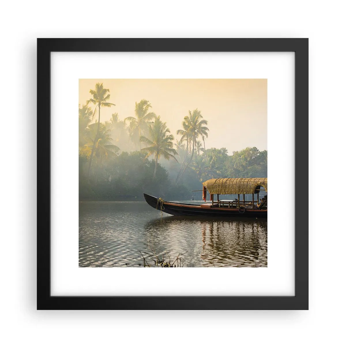 Poster in einem schwarzem Rahmen - Haus am Fluss - 30x30 cm