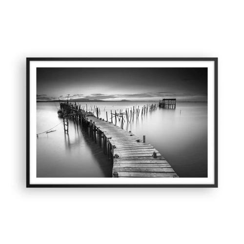 Poster in einem schwarzem Rahmen - Der Frieden eines vergessenen Ufers - 91x61 cm