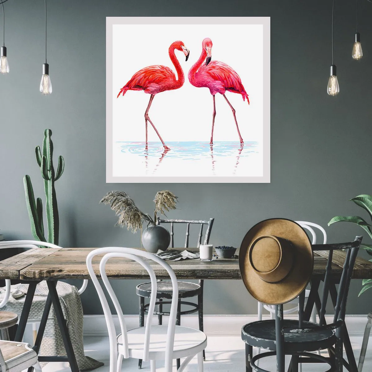 Poster - Rosa randez-vous - 40x40 cm