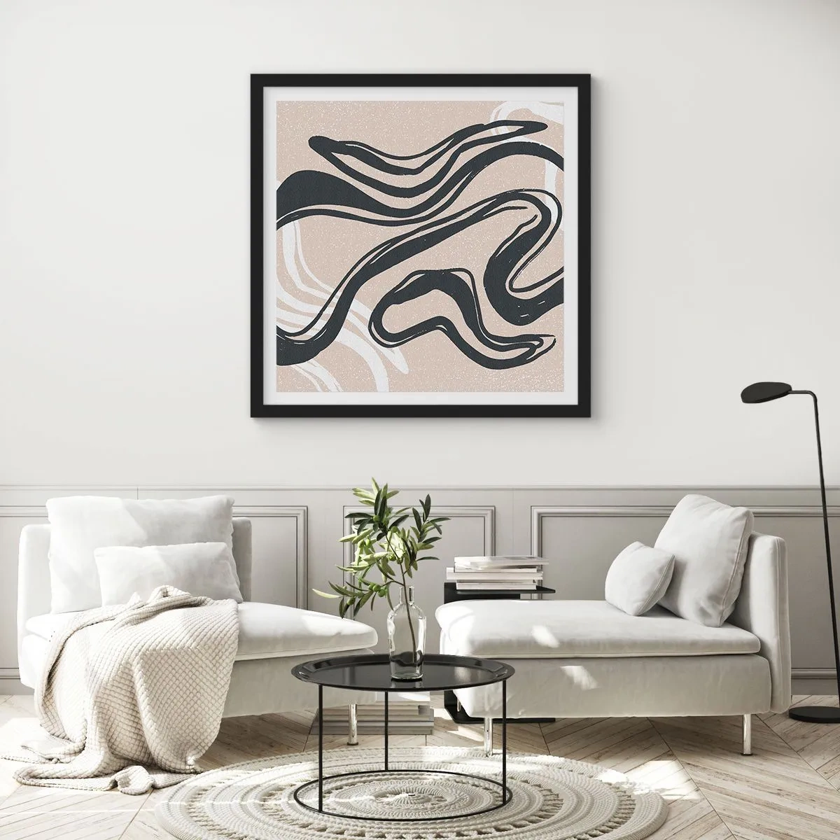 Poster in einem schwarzem Rahmen - Vervielfachter Ausdruck - 60x60 cm