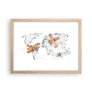 Poster in einem Rahmen aus heller Eiche - Im Pioniergeist - 40x30 cm