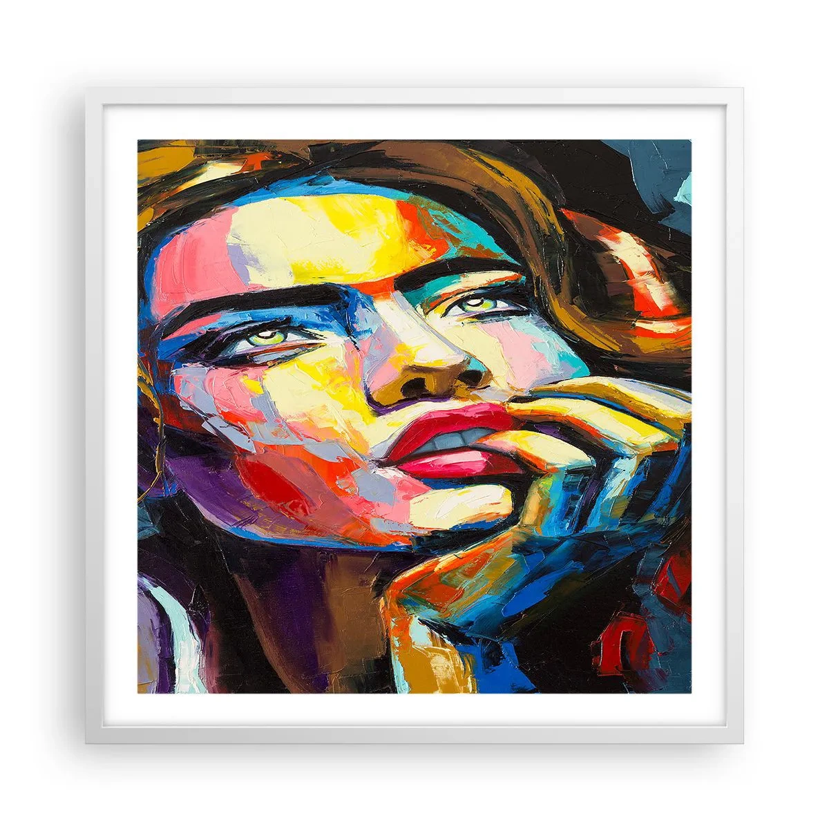 Poster in einem weißen Rahmen - Träume fliegen am Himmel wie Vögel - 60x60 cm