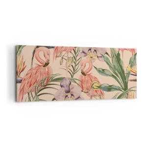 Bild auf Leinwand - Leinwandbild - Rosa Ballett in Blumen - 100x40 cm