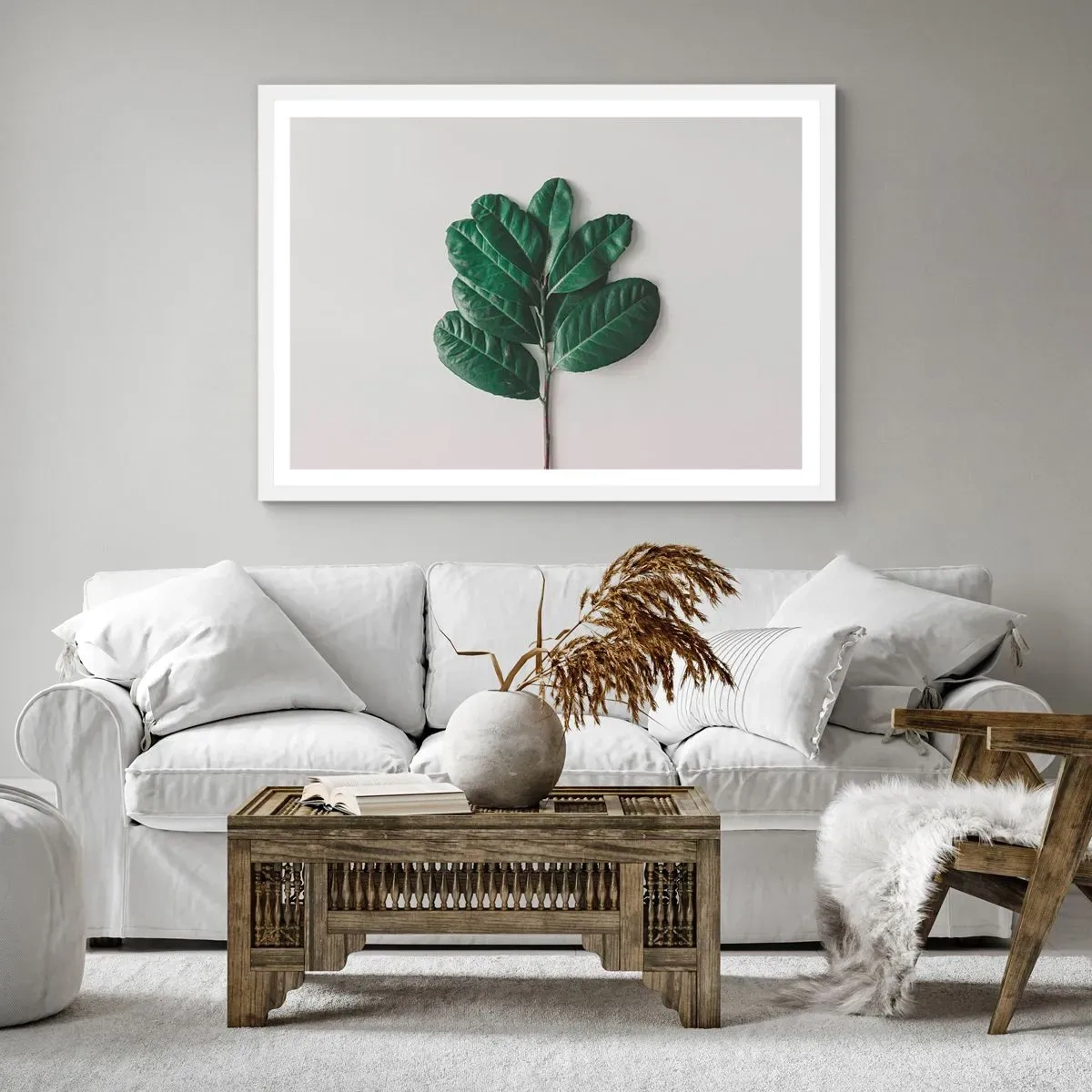 Poster in einem weißen Rahmen - Eine Zeichnung purer Natur - 100x70 cm