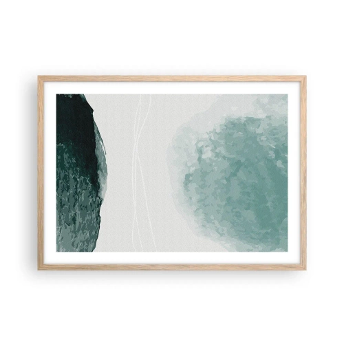 Poster in einem Rahmen aus heller Eiche - Begegnung mit Nebel - 70x50 cm
