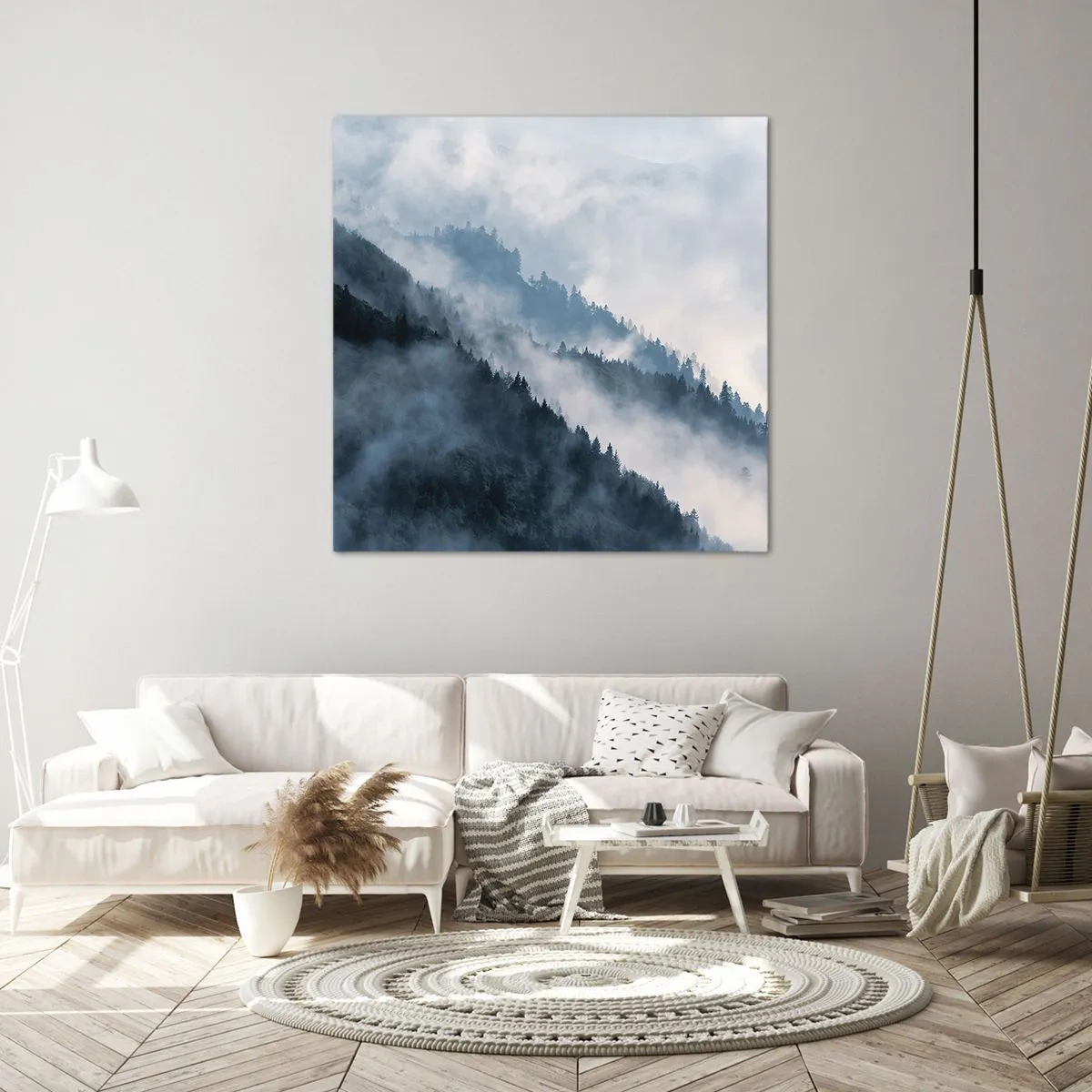 Bild auf Leinwand - Leinwandbild - Mystik der Berge - 50x50 cm