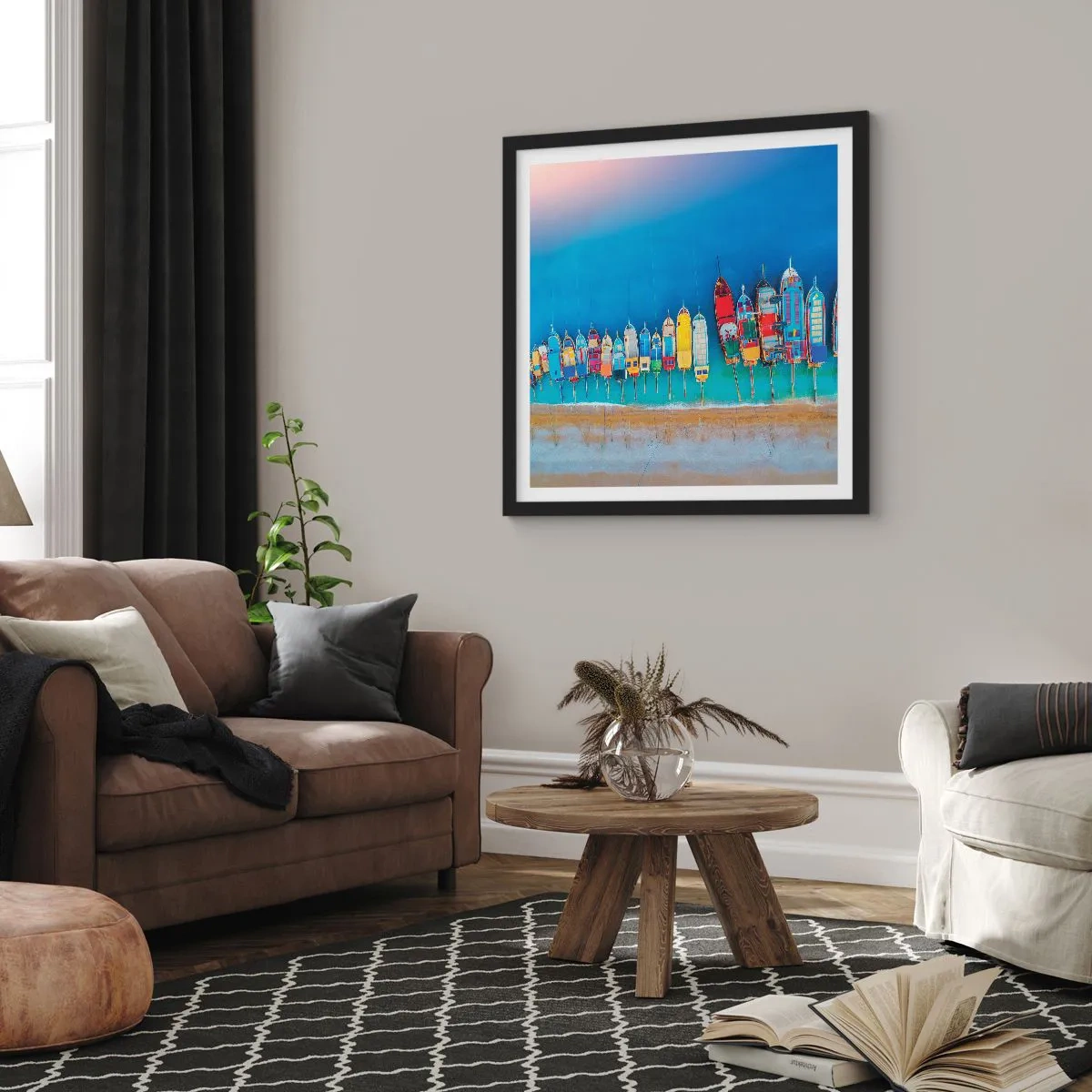 Poster in einem schwarzem Rahmen - Aus der Vogelperspektive - 60x60 cm