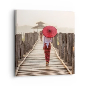 Bild auf Leinwand - Leinwandbild - Auf der alten Brücke - 30x30 cm
