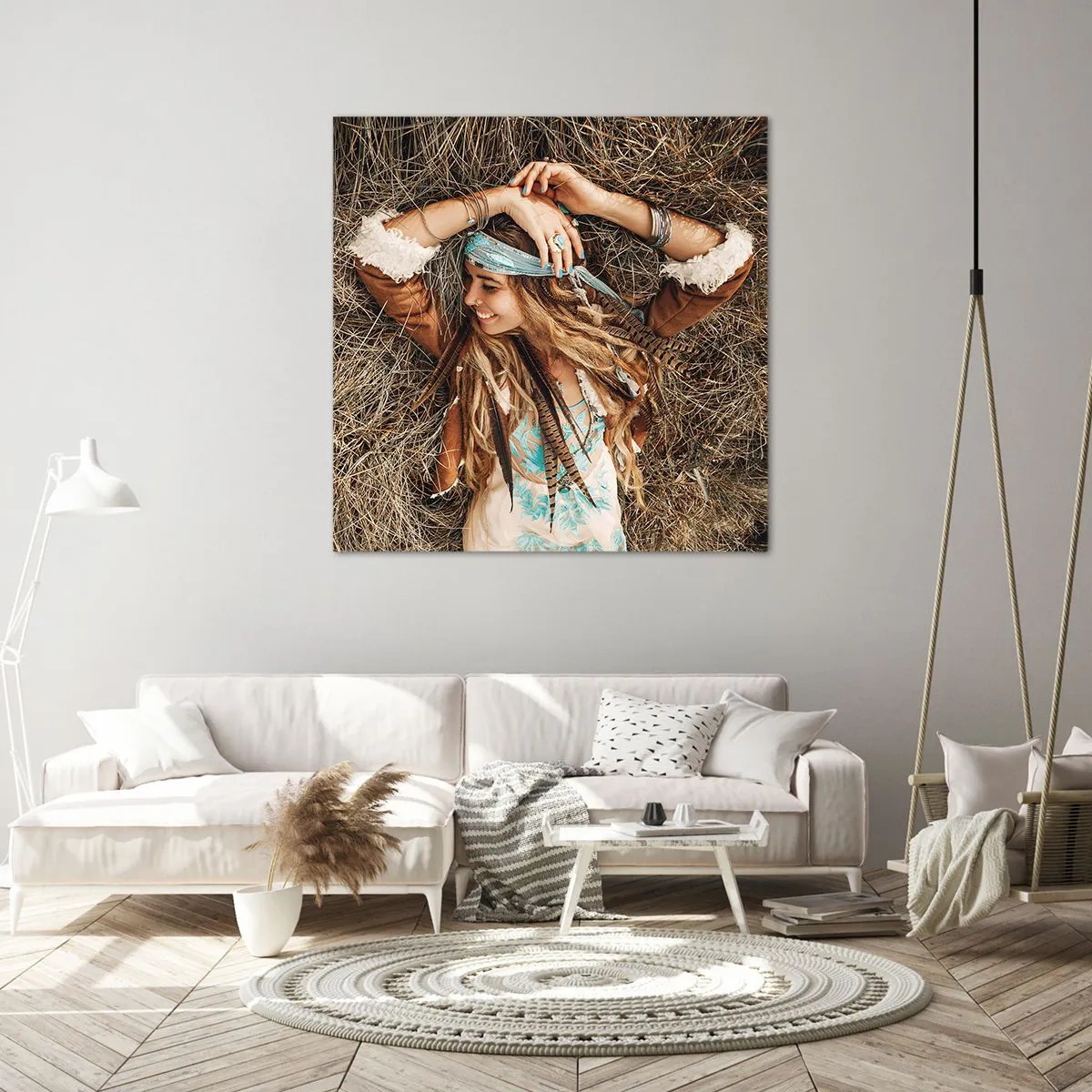 Bild auf Leinwand - Leinwandbild - Auf dem Weg in den Sommer der Liebe - 40x40 cm