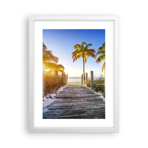 Poster in einem weißen Rahmen - Direkt ins Paradies - 30x40 cm