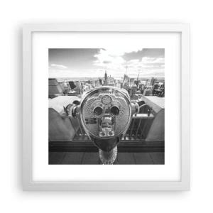 Poster in einem weißen Rahmen - Stadt über den Städten - 30x30 cm