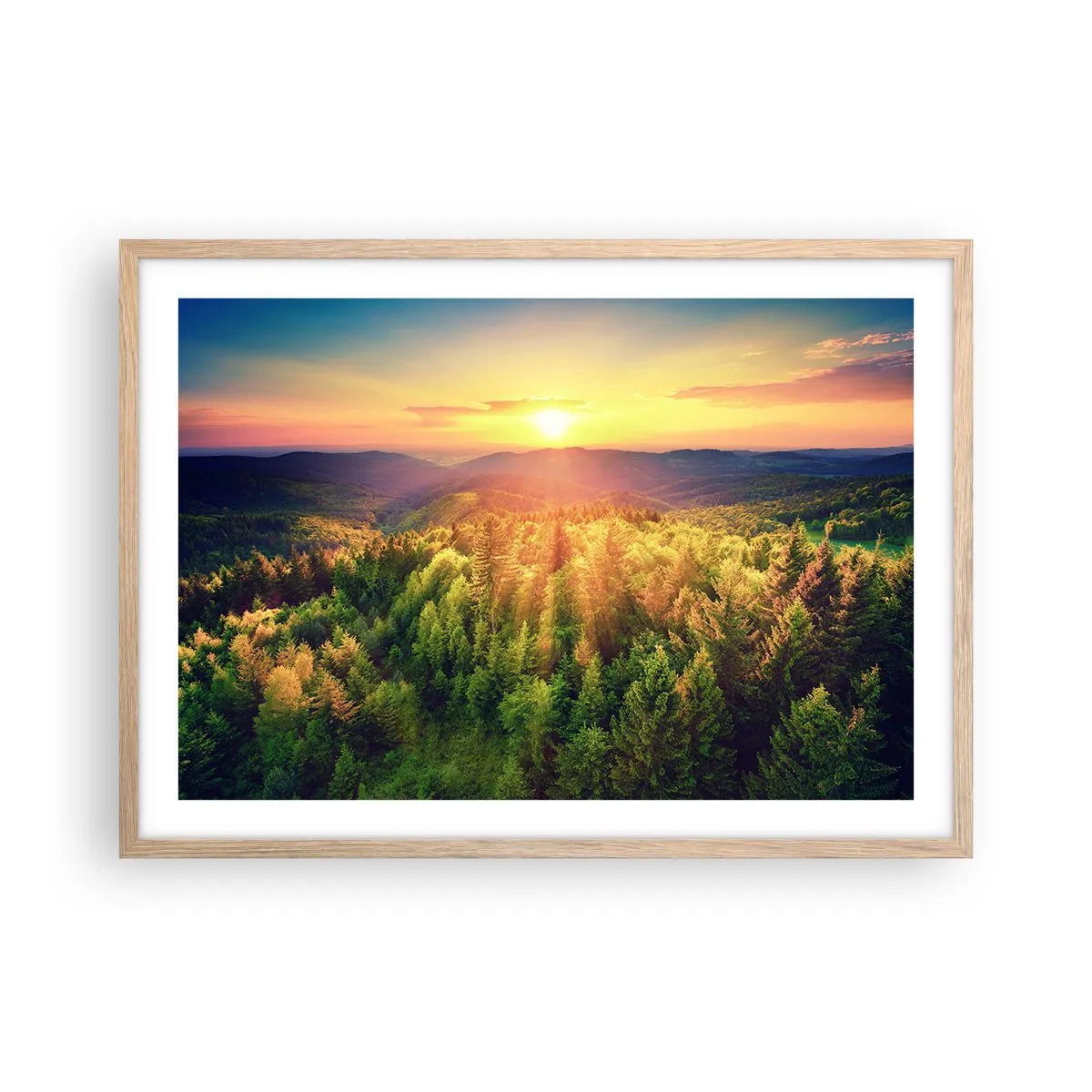 Poster in einem Rahmen aus heller Eiche - Scheitelpunkte und Spitzen - 70x50 cm