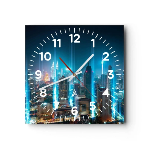 Wanduhr - Glasuhr - Auf Berliner Art gegen den Himmel - 40x40 cm