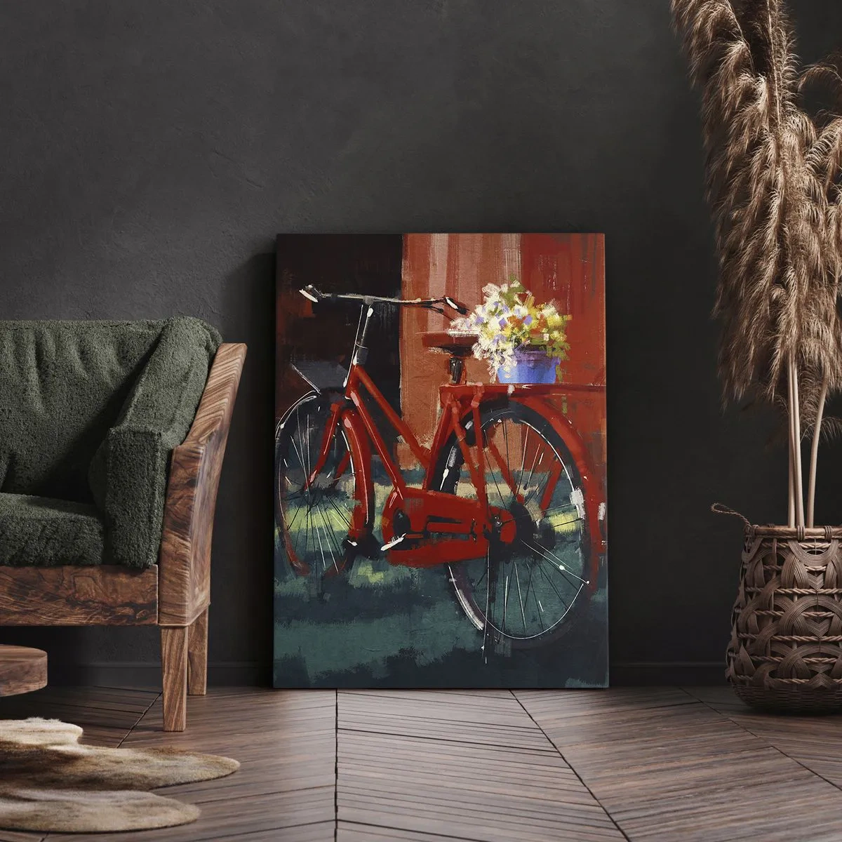 Bild auf Leinwand - Leinwandbild - Ich möchte mit meinem Fahrrad fahren - 55x100 cm