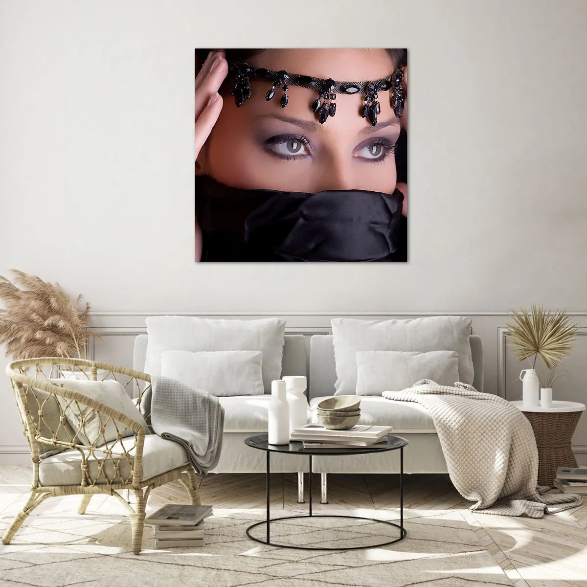 Glasbild - Bild auf glas - Orientalisches verführerisches Geheimnis - 70x70 cm