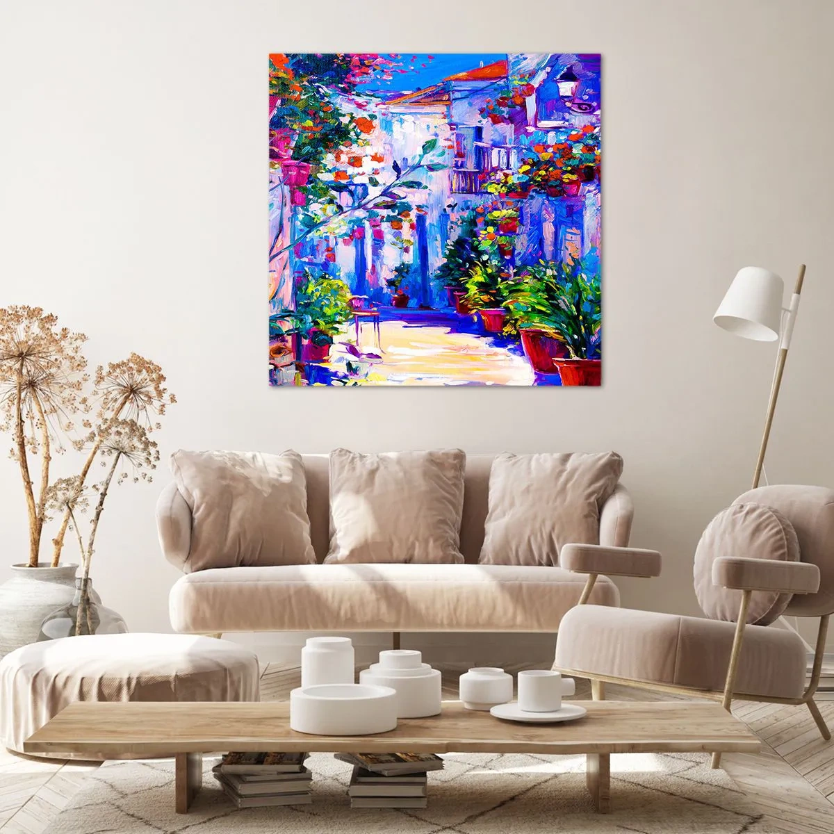 Bild auf Leinwand - Leinwandbild - Impresja - eine italienische Straße - 30x30 cm